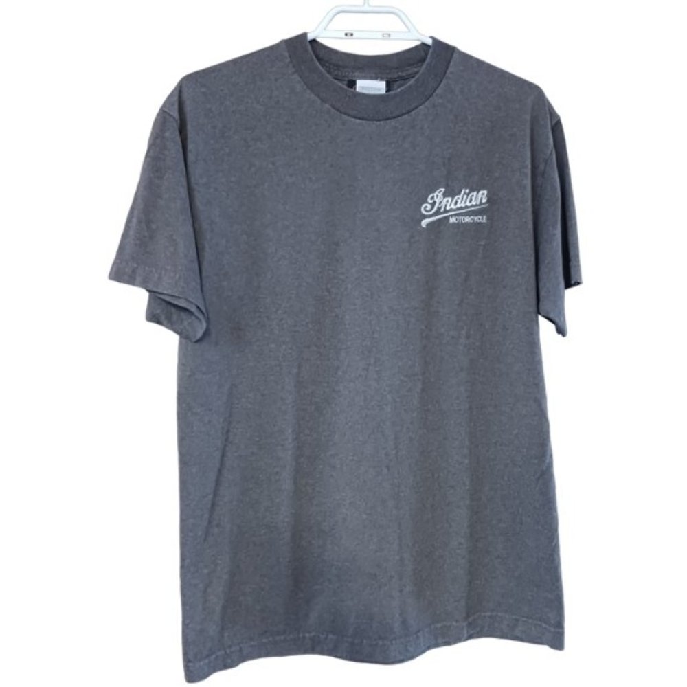 🛍️❤️Mens Gray Short Sleeve Indian Motorcycle T Shirt 🛍️❤️ Size M